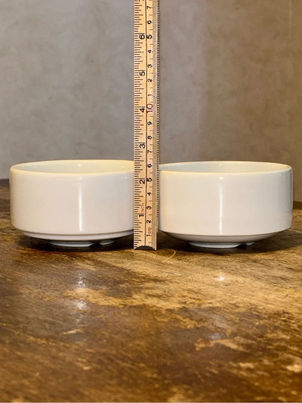White Porcelain Ramekin Bowls Set of 2 Minimalist Modern Serving Dishes